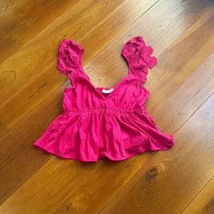 NWT Anthropologie Cotton Flutter Sleeve V Neck Babydoll Top size L thumbnail 5