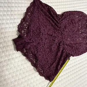Victoria's Secret Purple Lace Lingerie Lounge Romper Sz S Small thumbnail 4
