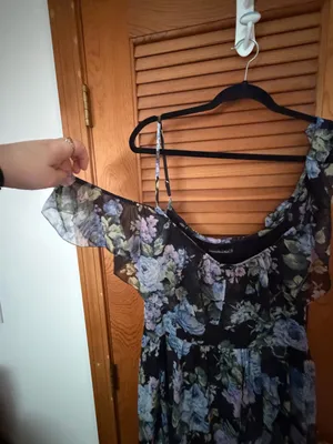 Abercrombie High Low Summer Dress Blue Floral size XL thumbnail 3
