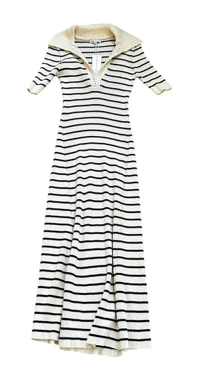 Moon River Ribbed Knit Sweater Midi Dress Nautical Preppy French Girl Chic thumbnail 1