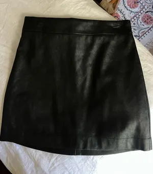 Jcrew black leather mini skirt thumbnail 1