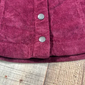 Brandy Melville Burgundy Corduroy Button Mini Skirt Medium Dark Academia NWT thumbnail 3