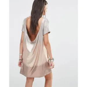 🤍 FREE PEOPLE Rose Gold Embellished Drenched Sequin Scoop Back Mini Dress‎ thumbnail 2
