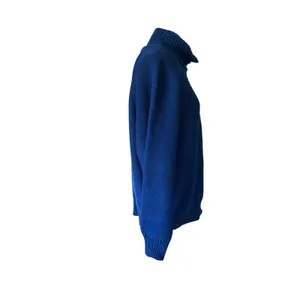 Vintage GAP Royal Blue Shaker Knit Sweater Button Neck Women’s size Medium 80s thumbnail 3