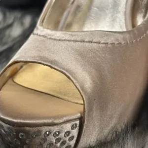 Steve Madden Women's Satin Peep Toe Heels‎ - Tan thumbnail 1