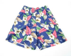 Vtg Shannon Marie Hawaiian Floral‎ Shorts Hibiscus Sz M USA Hawaii High Waist thumbnail 1