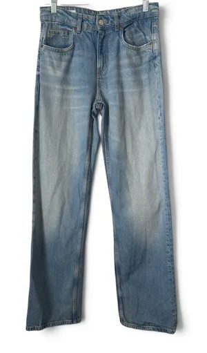 Zara Women Light Wash High Rise Straight Leg Denim Jeans Size 4 thumbnail 1