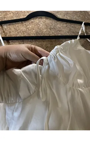 Zaful Sexy Spaghetti Straps Crop Top Women Summer Silk Satin Bow Ruched Camis Tops Sleeveless Backless Female Skinny Camisole thumbnail 10