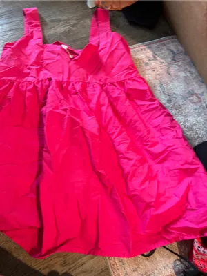 Daily Practice Hot Pink Babydoll Mini Dress Sleeveless Summer thumbnail 9