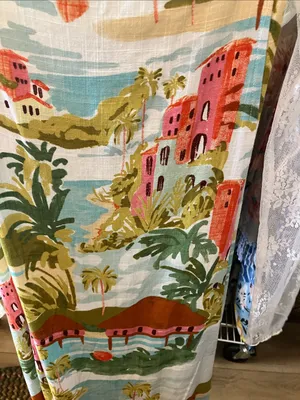 Label of love Sleeveless Scenic Print Maxi Dress in Aqua and Coral thumbnail 4