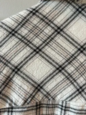 Forever 21 - Plaid Flannel Shirt - Cream & Black - Medium thumbnail 4