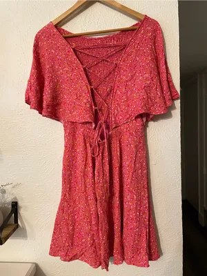 Free People Pink Floral Smocked Skater Dress Femme Florence Mini Medium thumbnail 4