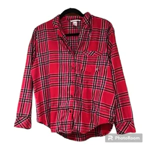 Victoria's Secret Plaid Button Down Pajama Shirt thumbnail 1
