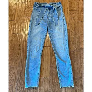 Abercrombie & Fitch ultra high rise skinny tie waist jeans 25/0 thumbnail 10