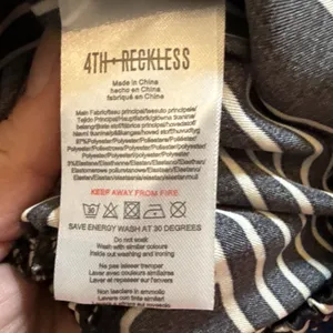 ASOS 4th & Reckless Black & White Satin Wide Leg Pants Size Small thumbnail 7