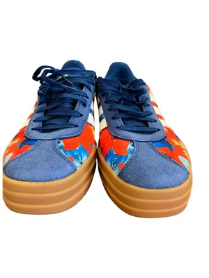 Adidas VL Court Bold Floral Platform Sneakers Blue Orange Women’s 8 New thumbnail 10