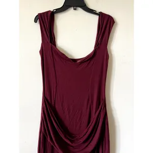 Oh Polly Elva Modal Sweetheart Neck Cowl Waist Maxi Dress in Wine Size XL thumbnail 6