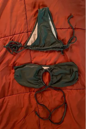 Cotton On Dark Green Brazilian Bikini Set thumbnail 1