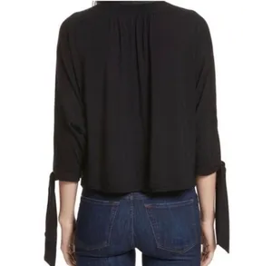 Free People Black Twist-Front Blouse thumbnail 4