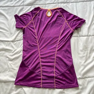 Hind Womens Small Purple Orange Activewear Running Shirt Short Sleeve Tennis thumbnail 5