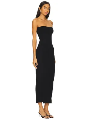 LESET Rio Bandeau Dress in Black Medium New Womens Column Maxi Gown thumbnail 3