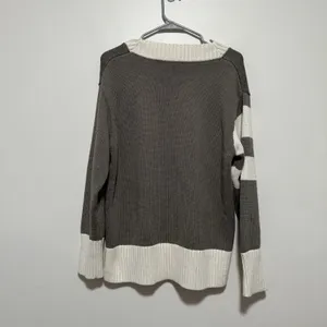 Alp N Rock Otto V-Neck Color Block Taupe Cream Cotton Blend Sweater Size Small‎ thumbnail 6