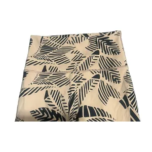 Aerie Beige Black Leaf Print High Rise Leggings Ankle Women's Sz Small Athletic thumbnail 2