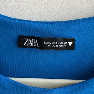 ZARA Bright Blue Highneck Racerback Tank Bodysuit, Size Large thumbnail 7