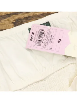 NWT Wild Fable Womens Cap Sleeve Squareneck Peplum Top 94454463 White XS thumbnail 6
