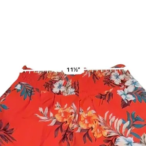 Bar III Floral Tapered Pants Womens M‎ Red Tropical Smocked High Waist Pull On thumbnail 7