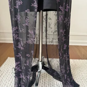 Vintage 90s Next Up Black Purple Glitter Flower Hi Lo Dress S thumbnail 6
