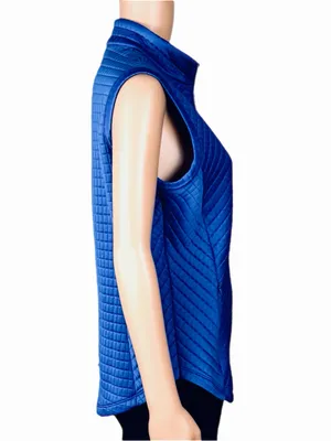 TAIL Royal Blue Quilted Full Zip Golf Tennis Vest Size Medium thumbnail 2