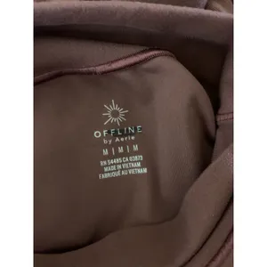 Offline By Aerie Brown‎ Mock Neck Long Sleeve Fitted Top Soft Stretch M thumbnail 3