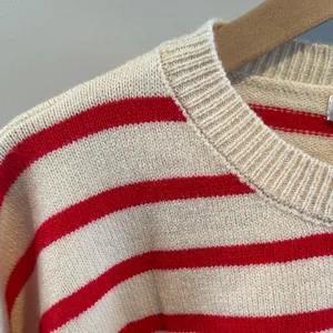 HYFVE Large Button Back Cream/Red‎ Striped Sweater NWOT thumbnail 3