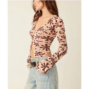 Free People Through The Meadow Top in White Sand Combo thumbnail 2