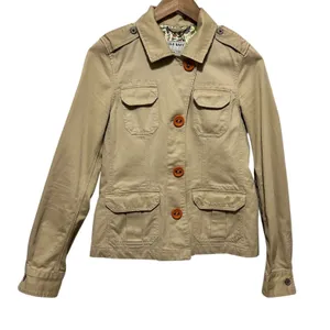 Old Navy Women Military Utility Jacket S Tan Safari Gorpcore Field Coat Cotton thumbnail 1