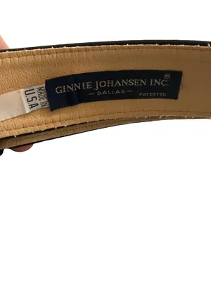 Ginnie Johansen Inc Black Silver Concha Western Boho Faux Leather Belt Women's thumbnail 6