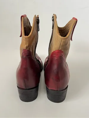 MIA Vintage Y2K Western Leather Cowboy Ankle Cowboy Boots Booties Size 6.5 Red thumbnail 4