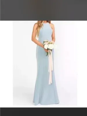 Show Me Your Mumu Chicago High Neck Gown Silver Sage Size M thumbnail 3