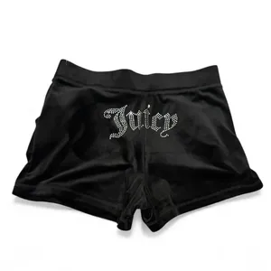 Juicy Couture velour bling spell-out black pullon shorts with pockets Size L thumbnail 2