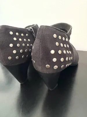 Laura Ashley Faux Suede Ankle Boots with Silver Studs Lafindon 9 Whimsigoth thumbnail 4