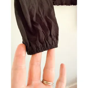 Madewell | NWT Smocked Boatneck Top‎ in Jet Black | Sz M thumbnail 4