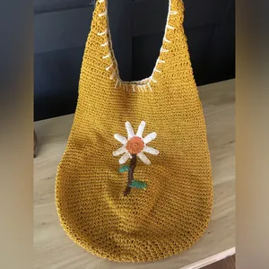 Flower Embroidered Crochet Net Crossbody Bag thumbnail 14