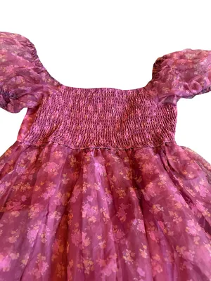 Altar'd State Floral Print Mini Dress Puff Sleeves Full Skirt Size Medium thumbnail 10