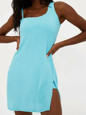Beach Riot Women’s Harlee One Shoulder Mesh Tennis Mini Dress In Blueberry Ice thumbnail 1
