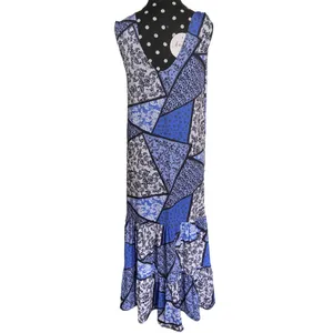 Kaiya Designs Womens Dress Size‎ XXS Serene Manning Blue Patchwork Sundress NEW thumbnail 3