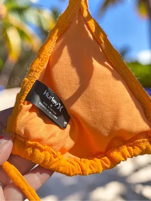 Hurley Marigold Textured Tie-Side Triangle Bikini thumbnail 11