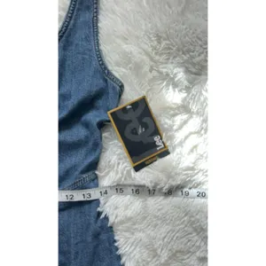 Lee Women’s Blue Denim Button Front Sleeveless Square Neck A-Line Dress Size S thumbnail 9