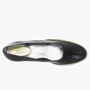 Ros Hommerson Envy black leather espadeille wedge heel 9 thumbnail 2