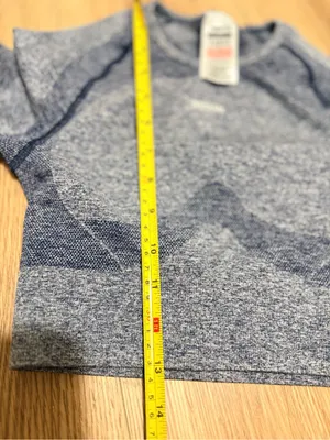 Gymshark Vital Seamless Long Sleeve Crop Top Women's S Blue Marl Thumbholes thumbnail 5